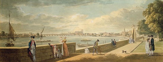 View towards Westminster from the Terrace of Somerset House à Paul Sandby