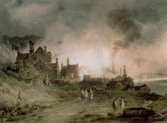 Bedlam Furnace, Madeley Dale, Shropshire, 1803 à Paul Sandby Munn