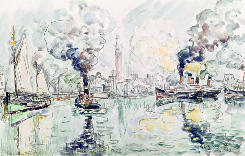 Cherbourg, 1931 (pencil & w/c on paper) à Paul Signac