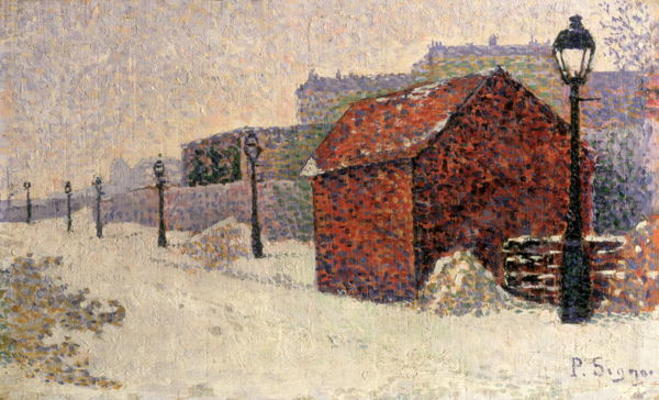 Snow, Butte Montmartre, 1887 (oil on canvas) à Paul Signac