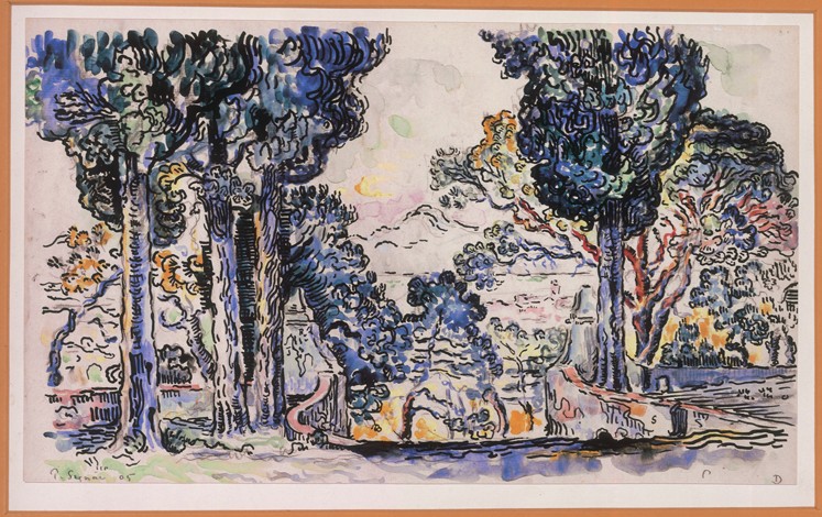 Cypresses in Sainte-Anne (SaintTropez) à Paul Signac