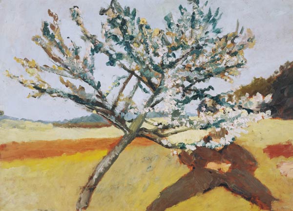 Liegender Mann unter blühendem Baum à Paula Modersohn-Becker