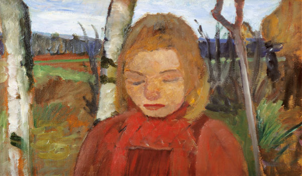 Fille devant paysage. à Paula Modersohn-Becker