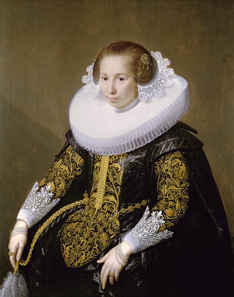 Portrait of Mrs van Voorst (one of a pair: 132049) à Paulus Moreelse