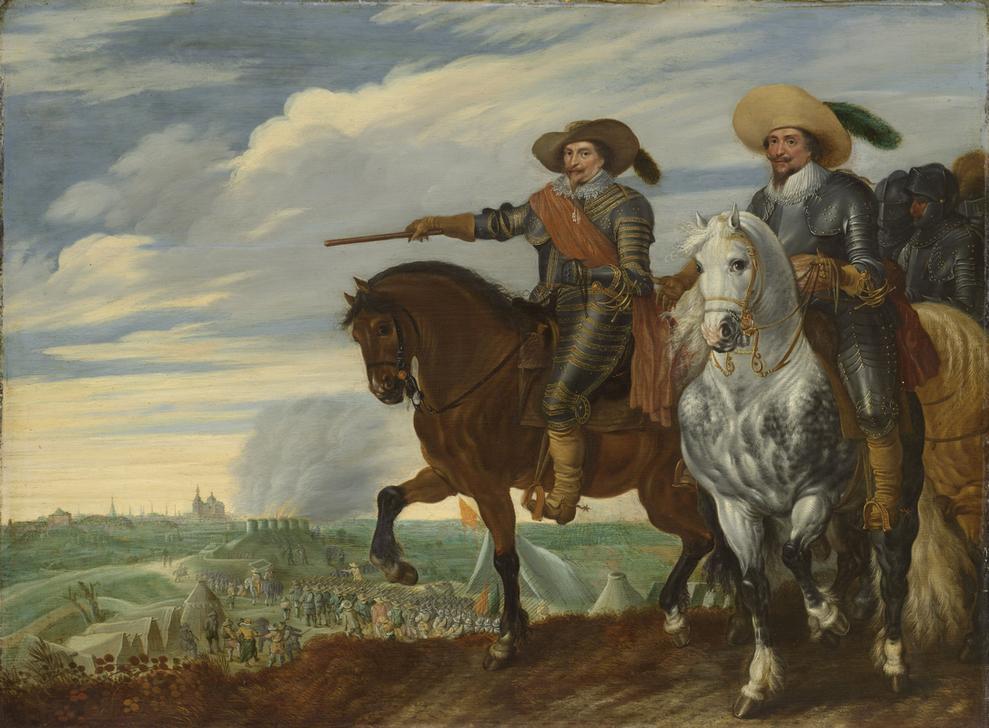 Friedrich Heinrich von Oranien und Ernst Casimir von Nassau bei der Belagerung von 's-Hertogenbosch à Pauwels I van Hillegaert