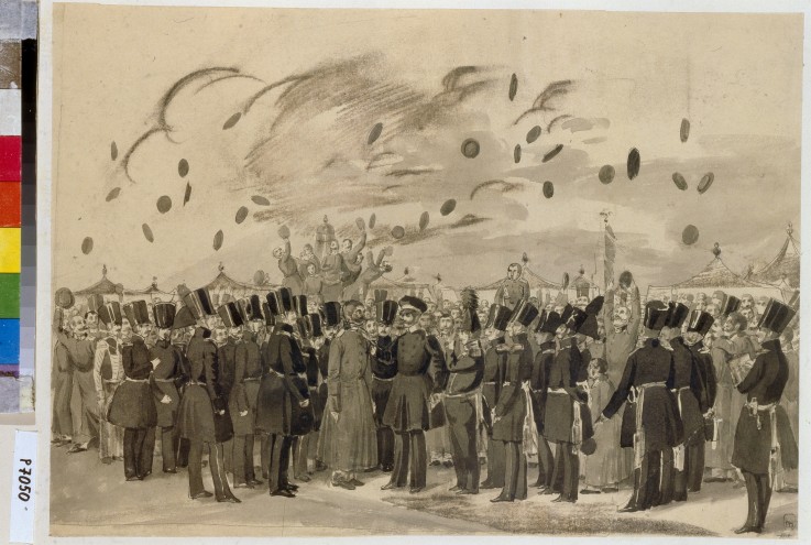 Grand Duke Mikhail Pavlovich Visiting the Camp of the Life-Guard Finland Regiment on July 8, 1837 à Pawel Andrejewitsch Fedotow