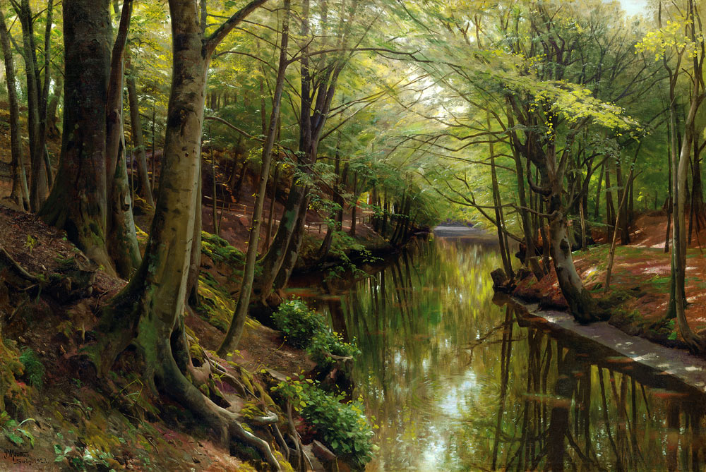 Gewässer in einem Wald à Peder Mønsted