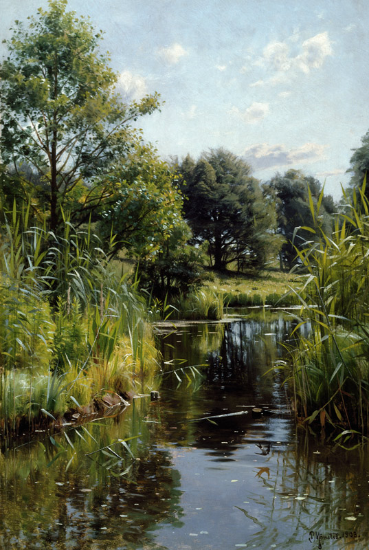 Reeds at the Lake à Peder Mønsted