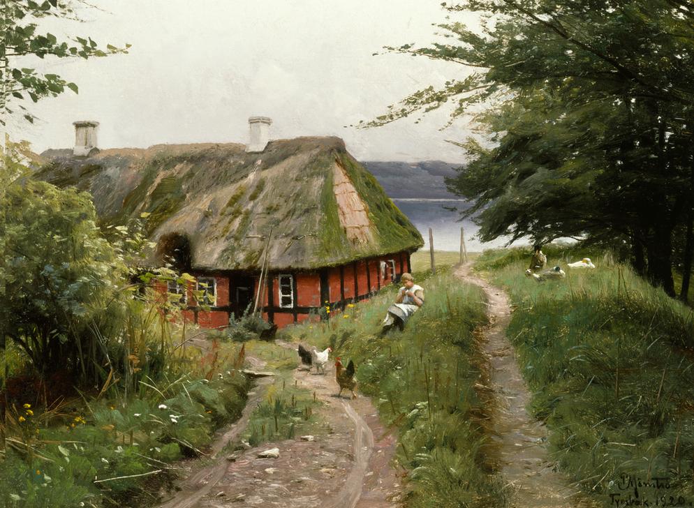 Summer Idyll at the Fisher's Hut à Peder Mønsted