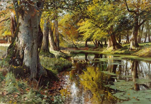 Late Summer at the Forest Stream à Peder Mønsted