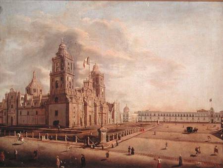 The Catedral Metropolitana and the Palacio Nacional à Pedro Gualdi