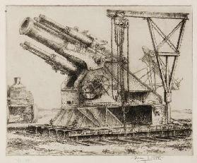 The 15 inch Howitzer, 1916 (etching)