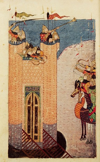 Ms 7926 206 f.149 Mongols besieging a citadel, c.1252-60 à École persane