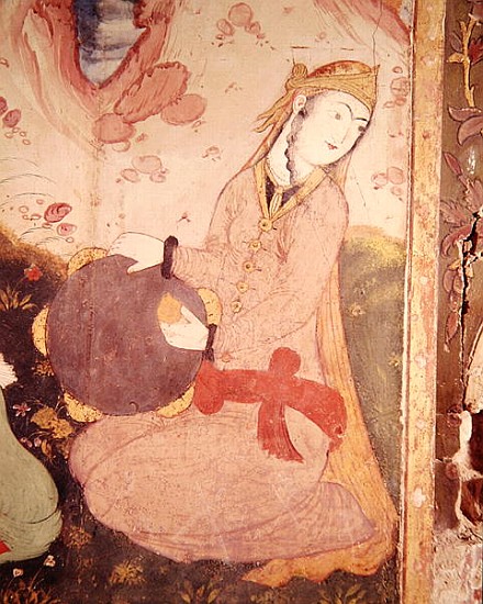 Musician from the Court of Shah Abbas, 1585-1627 (detail) à École persane