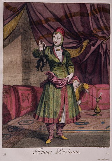 Portrait of a lady from the \\Book of Designs\\\, 1712-13\\"" à École persane