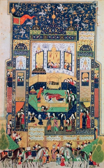 The Death of Shirin, illustration to ''Khosro and Shirin'' Elias Nezami (1140-1209), 1504 (gouache & à École persane