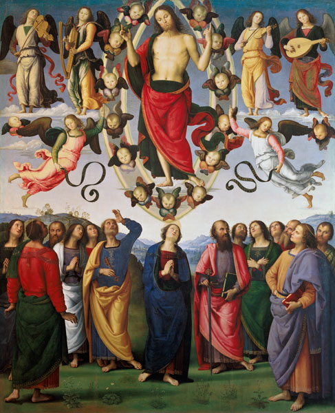 Le voyage de ciel Christ. à Pierto di Cristoforo Vanucci (alias Perugino ou le Perugin)