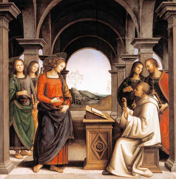 Vision de Saint Bernard à Pierto di Cristoforo Vanucci (alias Perugino ou le Perugin)