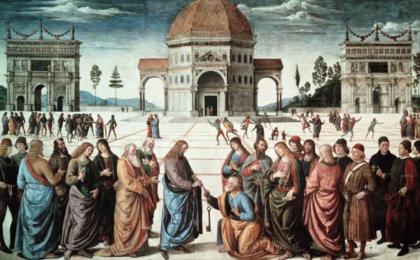 Perugino / Giving the key to Peter à Pierto di Cristoforo Vanucci (alias Perugino ou le Perugin)