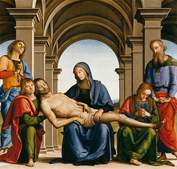 Pietà à Pierto di Cristoforo Vanucci (alias Perugino ou le Perugin)