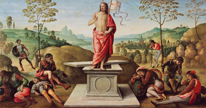 la résurrection de Jesus à Pierto di Cristoforo Vanucci (alias Perugino ou le Perugin)