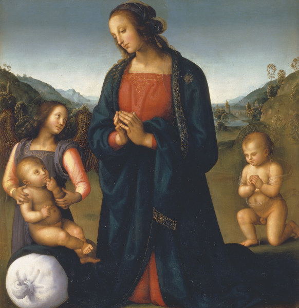 Madonna del Sacco / Perugino à Pierto di Cristoforo Vanucci (alias Perugino ou le Perugin)