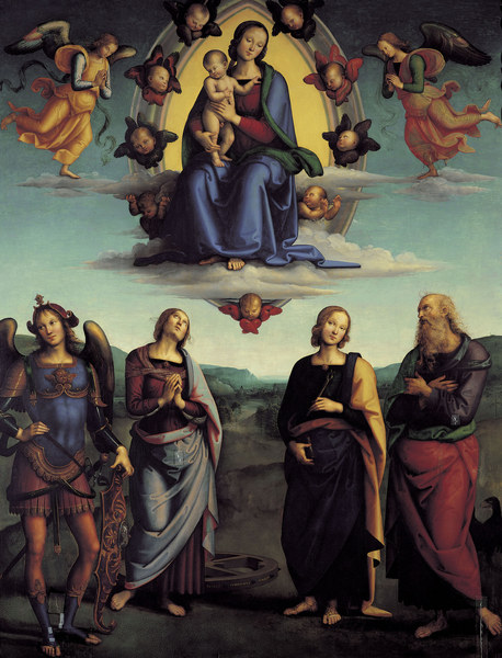 Madonna in Glory / Perugino à Pierto di Cristoforo Vanucci (alias Perugino ou le Perugin)