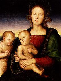 Marie avec l'enfant et l'enfant Jean à Pierto di Cristoforo Vanucci (alias Perugino ou le Perugin)