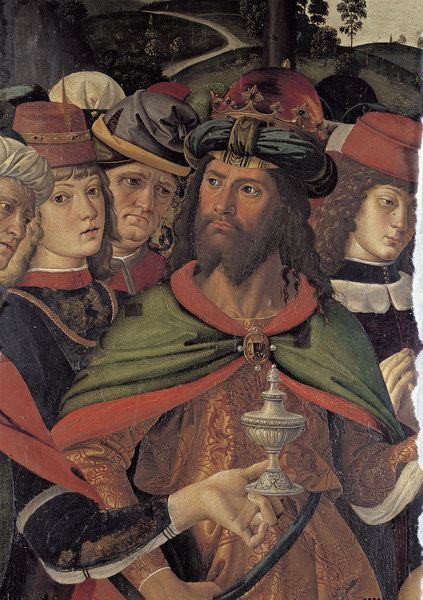 Perugino / Adoration of the Kings, Det. à Pierto di Cristoforo Vanucci (alias Perugino ou le Perugin)