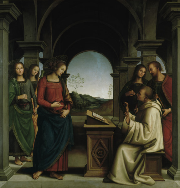 P.Perugino /Vision of St.Bernard/ Ptg. à Pierto di Cristoforo Vanucci (alias Perugino ou le Perugin)