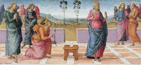 Perugino / Annunciation to Mary / Paint.