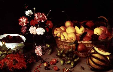 Still Life of Flowers and Fruit à Peter Binoit
