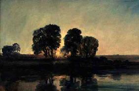 River Landscape at Sunset