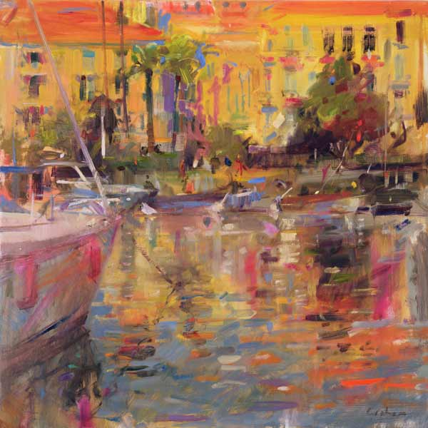 Riviera Moorings (oil on canvas)  à Peter  Graham