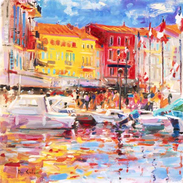 Le Port de St Tropez, 2002 (oil on canvas)  à Peter  Graham