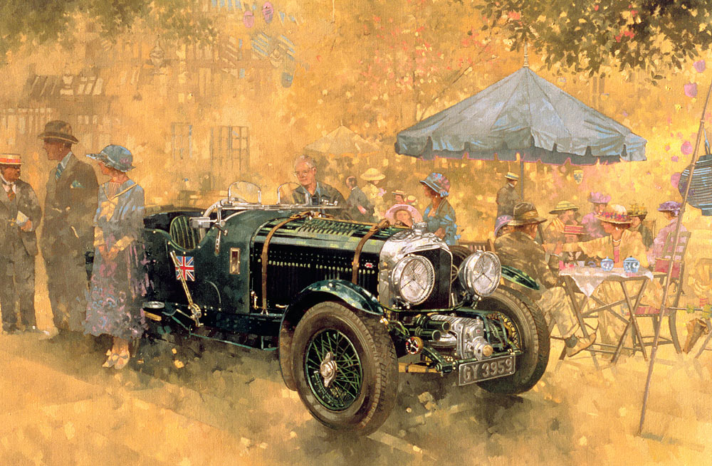Garden Party with the Bentley (oil on canvas)  à Peter  Miller