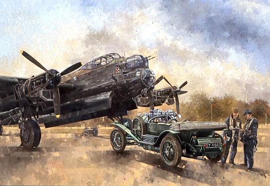 A Lancaster and a Bentley, 2000 (oil on canvas)  à Peter  Miller