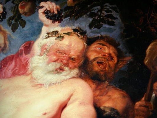 Drunken Silenus Supported by Satyrs, c.1620 (oil on canvas) (detail of 259760) à Peter Paul Rubens
