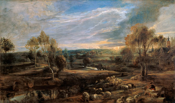 A Landscape with a Shepherd and his Flock à Peter Paul Rubens