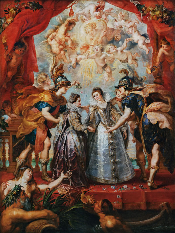 The Exchange of the Princesses at the Spanish Border. (The Marie de' Medici Cycle) à Peter Paul Rubens