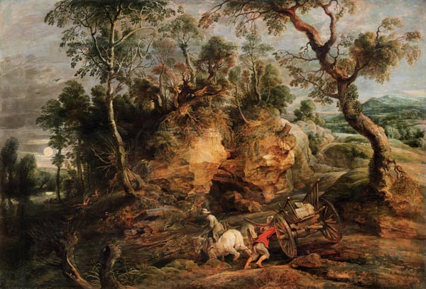 P.P.Rubens/ Das festgefahrene Fuhrwerk à Peter Paul Rubens