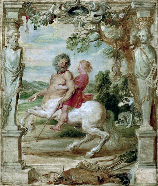 Achilles educated by the centaur Chiron à Peter Paul Rubens