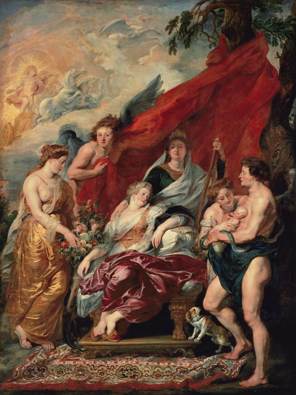 The Birth of the Dauphin at Fontainebleau (The Marie de' Medici Cycle) à Peter Paul Rubens
