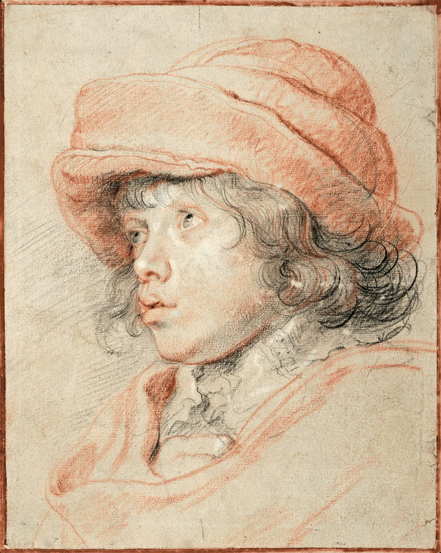 Rubens's Son Nicolaas Wearing a Red Felt Cap à Peter Paul Rubens