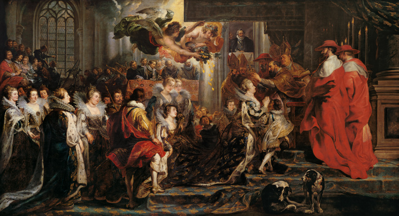 The Coronation of Marie de Medici (1573-1642) at St. Denis, 13th May 1610 à Peter Paul Rubens