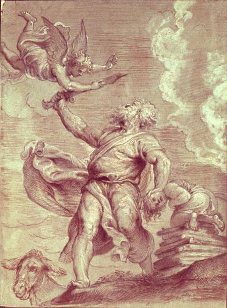 Abraham's Sacrifice of Isaac, after Titian cil & à Peter Paul Rubens