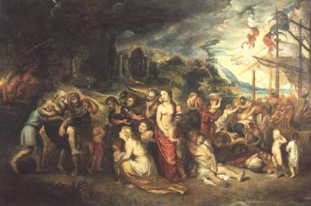 Aeneas prepares to lead the Trojans into exile à Peter Paul Rubens