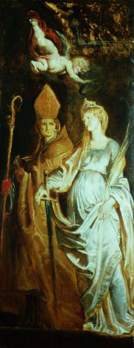 St. Catherine of Alexandria and St. Eligius (panel) à Peter Paul Rubens