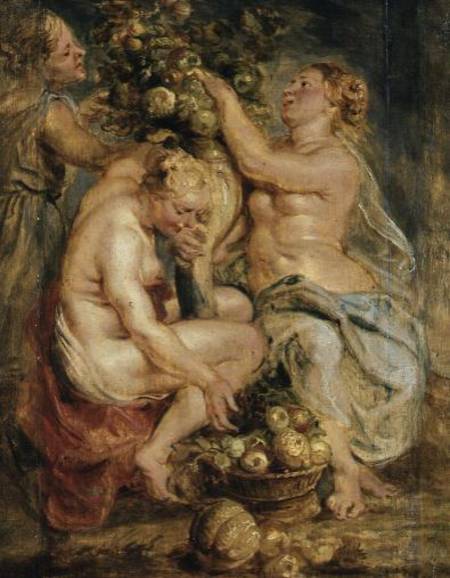 Ceres and Two Nymphs with a Cornucopia (panel) à Peter Paul Rubens