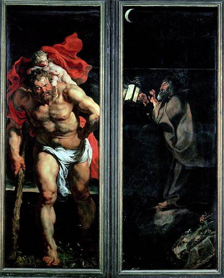 St. Christopher and the Hermit, outside shutters of the Descent from the Cross triptych à Peter Paul Rubens